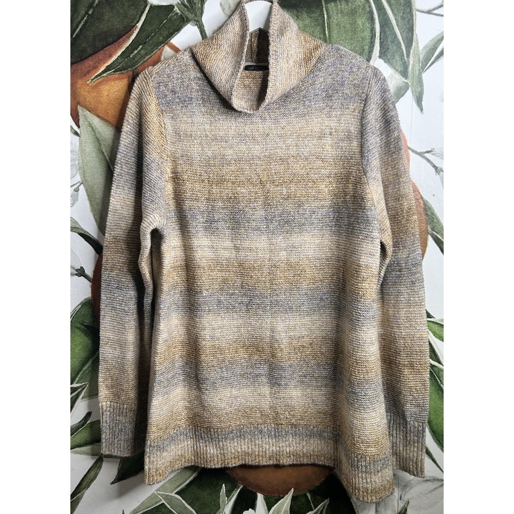 J Jill Wearever Collection Large Tall Cotton Blend Mock Neck Pullover Sweater